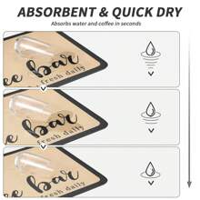 Coffee Mat - Coffee Bar Mat For Countertops, Coffee Bar Accessories Fit Under Coffee Maker Espresso Machine, Absorbent Hide Stain Rubber Backed Dish Drying Mat For Kitchen Counter - Coffee Brown - View 3