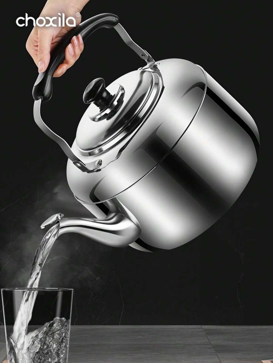 choxila 1pc Teapot, Stainless Steel Teapot, Induction Cooker, Open Flame, Tea Making Utensils, Restaurant Teapot - Tea Kettle - View 1