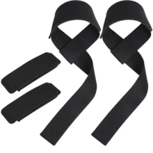 1 Par De Correas De Levantamiento Para Mujeres Y Hombres Para Levantamiento De Pesas, Gimnasio, Entrenamientos De Potencia, Correas De Muñeca De Elevación, Acolchonados - Negro - Ver 2