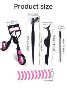 Set de rizador de pestañas 6 en 1, kit de cepillos para cejas para mujeres con rizador de pestañas, separador de peine de pestañas, pinzas de pestañas, 3 cepillos de rímel, 5 almohadillas de repuesto de silicona para pestañas y cejas,rizador pestañas rizador de pestañas enchinadores