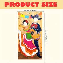 Banner de puerta con foto de pareja para carnaval, suministros para fiestas, decoración, tema mexicano de carnaval, fiesta o festivales, Navidad