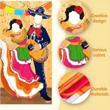 Banner de puerta con foto de pareja para carnaval, suministros para fiestas, decoración, tema mexicano de carnaval, fiesta o festivales, Navidad