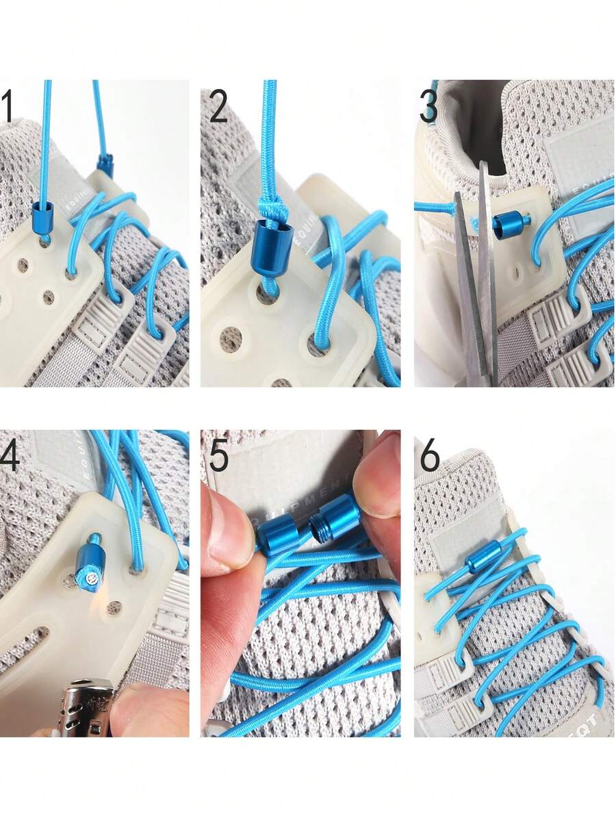 1 Pair Elastic No Tie Round Shoe Laces For Sneakers, Stretch Tieless
