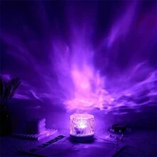 1 Stück LED-Projektionslampe, Raumatmosphäre Licht, Weihnachtsbeleuchtung, Heimkino, Deckenbeleuchtung mit Wassereffekt, Raumdekorationslicht, Geburtstagsparty/Feiertagsgeschenk, Camping, Hochzeitsdekoration, in runder/quadratischer Form erhältlich, mit Touch oder Fernbedienung 3 Farben/16 Farben, alle mit USB-Stromversorgung