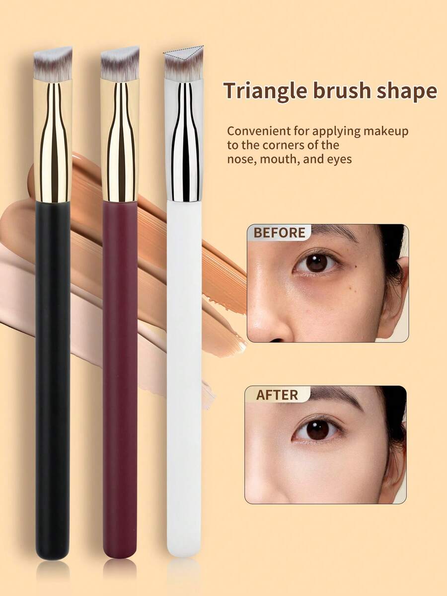 One Piece Oblique Triangle Flat Concealer Brush, For Brightening