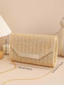 1 pieza Bolso de embrague de color albaricoque, de estilo casual y de vacaciones. Un imprescindible para festivales y vacaciones. Bolso de novia alegre, perfecto para fiestas, bodas, bailes de graduación, cenas/banquetes. El mejor bolso de mujer para la playa, elementos esenciales de vacaciones, que combina perfectamente con los accesorios de playa de las mujeres, bolso de verano de moda para vacaciones, bolsos esenciales de playa para vacaciones y días festivos, los bolsos de playa talla grande populares