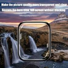 3 miếng phim bảo vệ màn hình đồng hồ 3D toàn diện chống thấm nước và chống rơi tương thích với đồng hồ thông minh iPhone Series 49 45 44 42 41 40 38 mm - màu đen - Xem 7