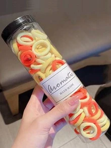 Bộ 100 chiếc vòng buộc khăn cho tuổi teen, dây buộc tóc co giãn cao, dễ thương cho bé gái, không gây hư hại tóc. - Nhiều màu - Xem 7