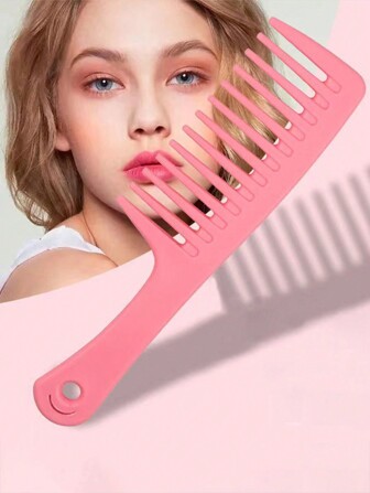 Peine de dientes anchos y coloridos con mango grueso para mujeres con cabello largo, peine desenredante y alisador para uso doméstico, herramientas de peinado, accesorios para el cabello