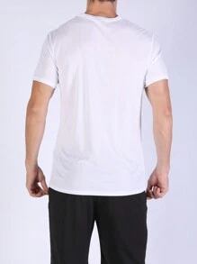 Bộ 5 áo thun thể thao nam màu trơn siêu nhẹ, nhanh khô, thoáng khí và nhẹ, phù hợp cho tập luyện thể dục, chạy bộ, tập gym, đồ thể thao nén. - Nhiều màu - Xem 5