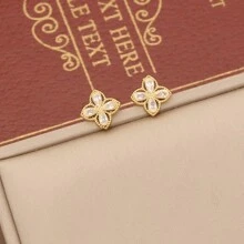 1 Set Cubic Zirconia Flower Stainless Steel Necklace Set For Women Daily Wear Valentines,Mom,Mother,Mother's Day,Gift