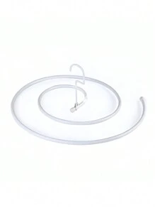 1 Peça Cabide De Roupas Espiral Dobrável De Aço Inoxidável, Suporte De Secagem Para Cobertor De Edredom, Suporte Secador De Roupa Criativo Circular Para Lençóis De Cama - Prata - Ver 4