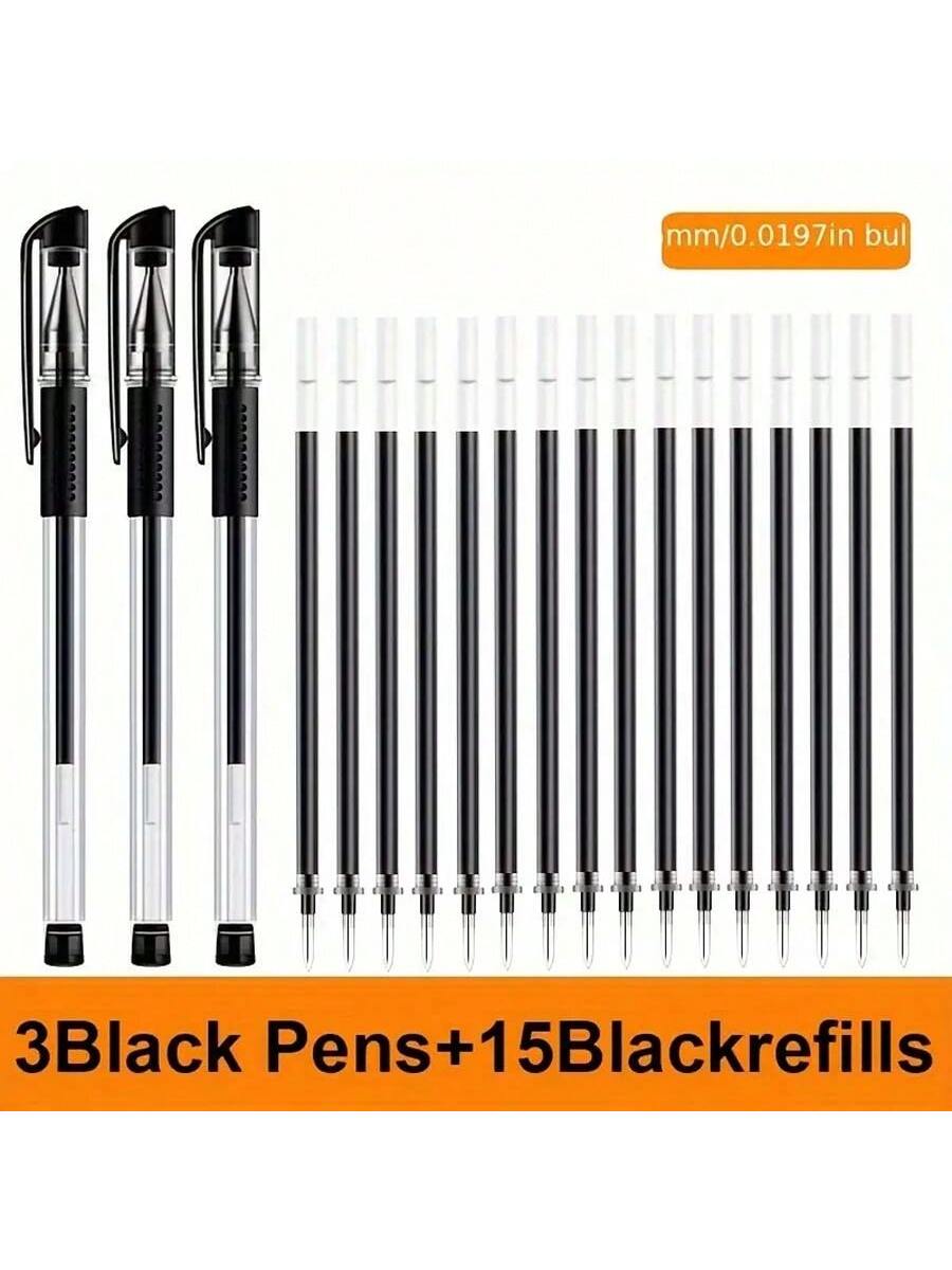 طقم 18 قلم جل وحبر جاف 0.5 مم – كتابة سلسة وألوان...