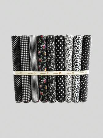 9 piezas de 50x50cm Flores de tela para costura Tela para manualidades de costura, scrapbooking, acolchado y patchwork