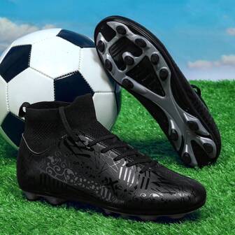 Men Outdoor Lawn Football Training Shoes With Long Spikes