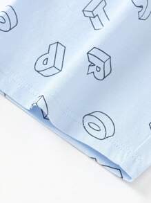 Balabala Balabala Young Boys Pajama Set Letnia klimatyzowana odzież domowa, nadruk dla młodych chłopców