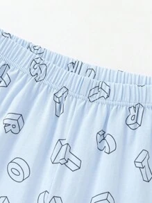 Balabala Balabala Young Boys Pajama Set Letnia klimatyzowana odzież domowa, nadruk dla młodych chłopców