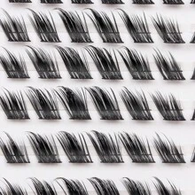 JIANMAO叢簇型120根個別簇狀睫毛DIY睫毛延長10-16mm睫毛叢簇型，捲翹的狐狸睫毛卷度，超薄帶式，可重複使用，柔軟舒適 - C - 查看 3