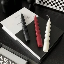 1 Box Of 2 Spiral Twist Wax Candles In A Variety Of Colors (White, Black, Red, Yellow, Brown, Orange, Purple, Pink, Light Blue) Each Burning For 8 Hours, No Fragrance, No Drip, Spiral Cone Candles, Dinner Party, Gathering, Wedding, Table Decoration Candles Halloween,Spooky,Autumn,Festival,Holiday ,Winter,Holiday,Festival,Room Decor,Gifts Birthday Graduation