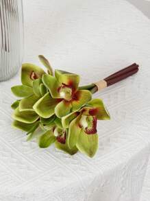 6pcs/Lot Artificial Orchid Flowers Potted Set, Home Hotel Decoration, Valentine Day, Gift Gifts Birthday Graduation Home Decor Back To School Room Decor School Supplies,Fake Plants - Multicolor - View 15