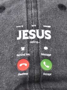 Gorra de béisbol callejera 'Jesús está llamando', protección solar cristiana, efecto lavado y desgastado ajustable, gorro de moda para hombres y mujeres - A - Ver 4