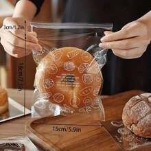 100 个面包袋 吐司袋 面包包装袋 自粘袋 烘焙食品水果包装 自粘密封袋 居家厨房收纳用品学校用品食品袋食品盒适用于糖果巧克力饼干等。 - 麵包袋 - 查看 1