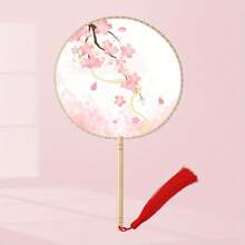 1片裝圓扇，古代手持絲扇，宮廷舞蹈手扇，婚禮紀念品家居裝飾 - 彩色 - 查看 5