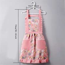 1pc Apron Women Summer Waterproof Home Kitchen Cooking Canvas Apron Restaurant Waiter Workwear Advertising Apron - Multicolor - View 2