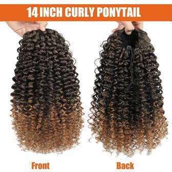 Kort Afro Kinky Lockig Hästsvansar För afrikansk amerikansk Hästsvans Extension Syntetisk Afro Kinky Lockig Hästsvans För kvinnor