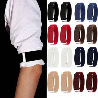 1pc Elastic Adjustable Armbands Sleeve Bands Anti-Slip Shirt Sleeve Holders Hold Up Sleeve Garters Elastic Armbands Sleeves Cover Arms White Gloves Arm Warmers Autumn Outfits Halloween Costumes Black Arm Sleeve Gifts For Men