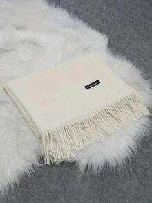 Solid Color Basic Tassel Large Scarf Simple Imitation Cashmere Warm Shawl Autumn Winter Versatile Warm Windproof Blanket Shawl - Multi-color Scarves for Men and Women - View 7