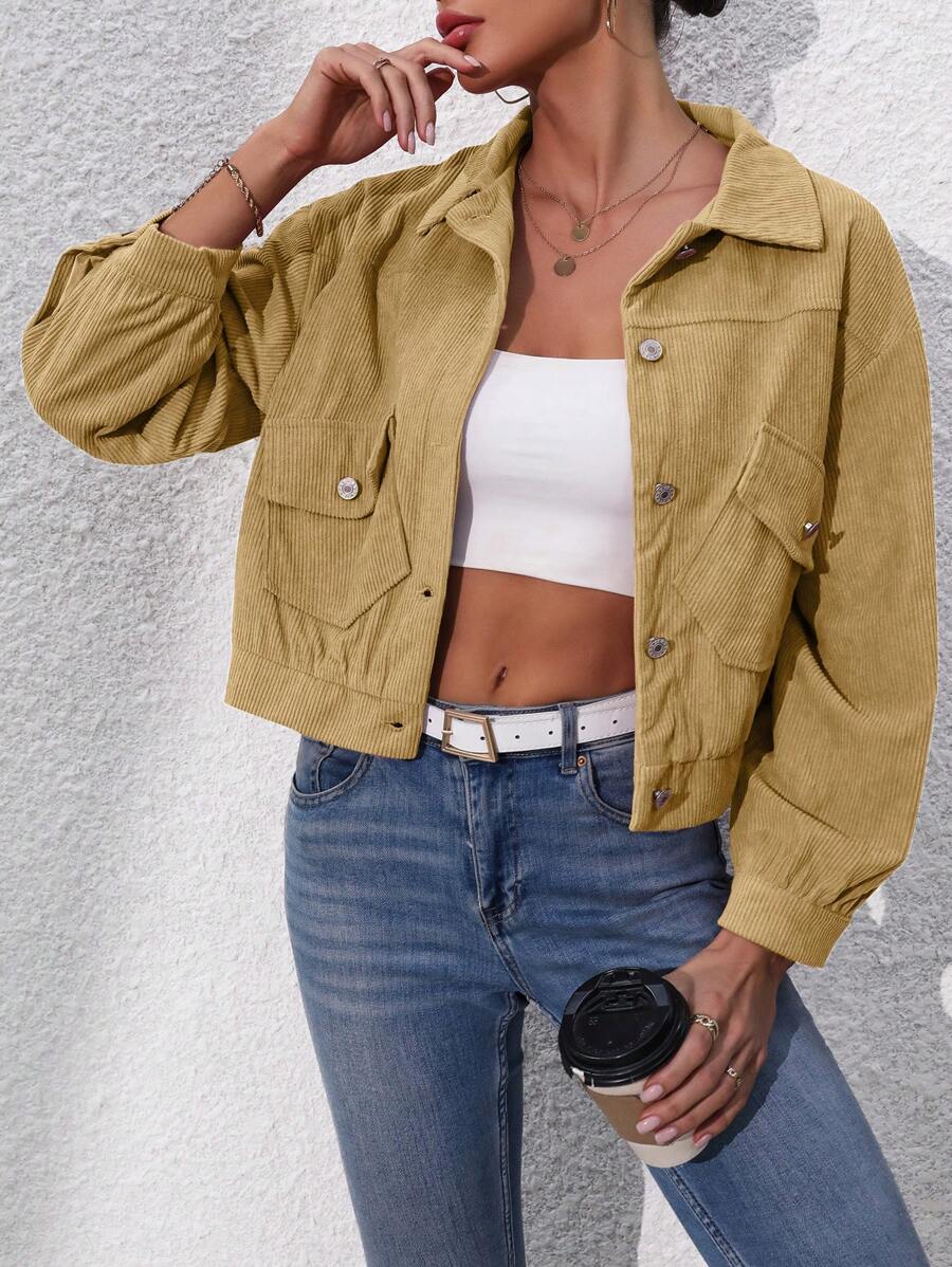Women Jackets - Màu Khaki - Xem 1