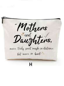 1 bolsa de almacenamiento de poliéster con impresión de letras y cremallera, un regalo conveniente para mamá - Multicolor - Ver 9