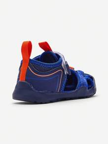 Balabala 儿童凉鞋，男童凉鞋，透气儿童沙滩鞋，2024夏季新款，包头带魔术贴 - 藍色 - 查看 3