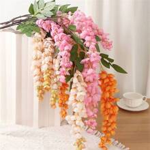 1 paquet de guirlande de fleurs suspendues de glycine pourpre - 43,31 pouces (110,01 cm) - Parfait pour les mariages, les fêtes et la décoration intérieure