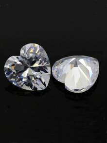 1入組1克拉D色心形模似鑽石石頭，具有八個心形和箭頭切割，精美，閃亮，豪華，適於鑲嵌戒指、耳環和項鏈，適用於女性訂婚和婚禮珠寶製作 - 心形 - 查看 3