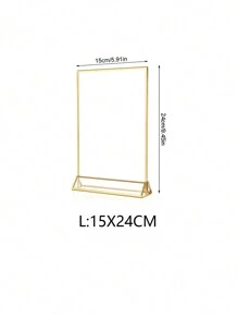 1/6 Stück Acryl Schilderhalter mit goldener Umrandung, klarer Papierhalter Tisch-Menüständer für Hochzeit, Büro, Restaurant, Tischplatzkartenhalter - 1 Stück - Übersicht 12