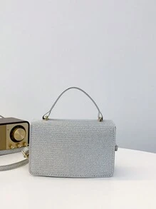 Elegant And Portable Mini Fashion Flap Handbag, Adjustable Shoulder Strap, Designed For Women, Best Personalized Gift For Female, Mothers And Girlfriends - Silver - View 7