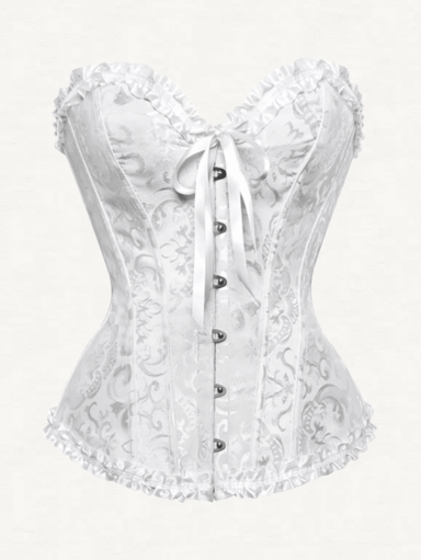 Damen Vintage Palast Jacquard Bodycon Bustier Corsagen Top