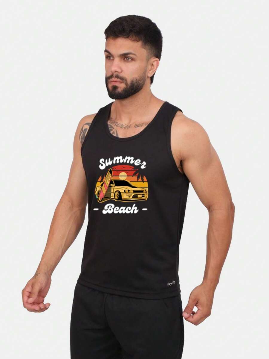 Men Tank Tops - 黑色 - 查看 1