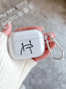Apple White Cartoon Black Lines Pattern Premium Headphone Protective Case