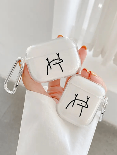 Cartoon Line Pattern Protective Case Compatible With Apple 2nd Gen, Premium Black Protective CaseCompatible Withe 3rd Gen