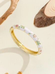 1pc Fashionable New Bohemian Style White Enamel Bracelet Jewelry Gift, Suitable For Women And Girls - White - View 3