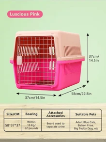 L&H Pet Cage Air Transport Consignment Case Cat And Dog Portable Plastic Travelling Cage - Pink - View 5
