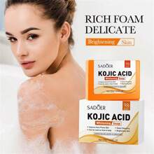 Jabón blanqueador Kojic Acid de 100g, hidratante y limpiador para Body y cara - Amarillo Mostaza - Ver 1
