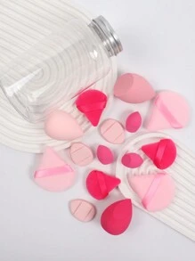 15pcs Makeup Sponge Set With Storage Container, Including 3pcs Makeup Sponge & 3pcs Mini Makeup Sponge & 3pcs Large Powder Puff & 3pcs Mini Powder Puff & 3pcs Mini Finger Cushion Puff, For Liquid, Cream And Powder Foundation, Multi-Colored Makeup Sponge, Latex-Free Dry And Wet Dual Use Foundation Cream, With Air Cushion Puff, Latex-Free Beauty Sponge And Makeup Puff, For Liquid Foundation, Foundation And Concealer. Suitable For All Skin Types. Made Of Ultra-Soft Velvet, Specially Designed For Contouring, Eye And Corner, Beauty Blending Container For Mix Foundation.