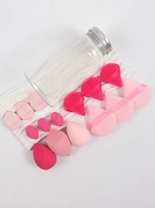 15pcs Makeup Sponge Set With Storage Container, Including 3pcs Makeup Sponge & 3pcs Mini Makeup Sponge & 3pcs Large Powder Puff & 3pcs Mini Powder Puff & 3pcs Mini Finger Cushion Puff, For Liquid, Cream And Powder Foundation, Multi-Colored Makeup Sponge, Latex-Free Dry And Wet Dual Use Foundation Cream, With Air Cushion Puff, Latex-Free Beauty Sponge And Makeup Puff, For Liquid Foundation, Foundation And Concealer. Suitable For All Skin Types. Made Of Ultra-Soft Velvet, Specially Designed For Contouring, Eye And Corner, Beauty Blending Container For Mix Foundation.