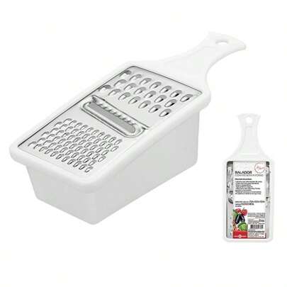 Ralador de Legumes Queijo Inox e Recipiente Plástico Manual