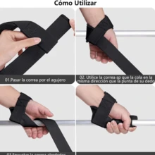 1 Par De Correas De Levantamiento Para Mujeres Y Hombres Para Levantamiento De Pesas, Gimnasio, Entrenamientos De Potencia, Correas De Muñeca De Elevación, Acolchonados - Negro - Ver 3