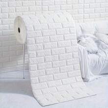 Giấy dán tường 3D tự dính siêu chắc, chống thấm nước, họa tiết gạch, thích hợp trang trí phòng khách, phòng ngủ, nhà cửa. Độ dày 4mm. Kích thước 1m/5m/10m. - trắng - Xem 4